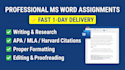 format and edit your microsoft word document or assignment