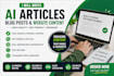 write ai generated articles, blog posts and website content