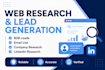 web research, lead generation and prospect list building