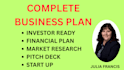 a complete business pan with a financial plan