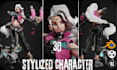 create game ready stylized 3d character model with rigging for unity and ue5