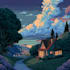 draw pixel art background and landscape
