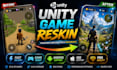 create unity game, unity game reskin, unity game environment, game development