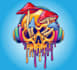 design psychedelic, stoner rock, trippy art style logo