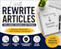 rewrite articles professionally and manually