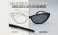 convert sunglasses sketches into 2d technical drawings and cad models