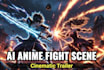 create cinematic ai anime fight scene trailer
