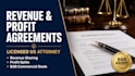 write a precise business revenue split agreement