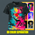 separation for shirt screen printing, vector, dtf, dtg asap