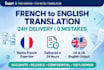 traduire francais vers anglais en 24h