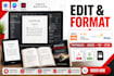 do KDP book formatting, book editing, book publishing on amazon KDP, ingramspark