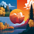 draw a flat vector landscape illustration