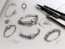 make jewelry design in hand sketchs