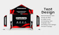 design modern canopy tent, table cover, feather flag, rollup banner