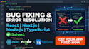 fix bugs and errors in your react, next js, and node js code