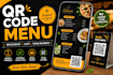 design a professional restaurant qr code menu in canva