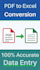 convert PDF, image to excel and google sheets