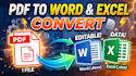 convert your PDF to excel