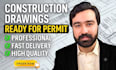 architectural and construction drawings in autocad for permit