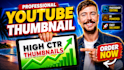create high CTR youtube thumbnail design
