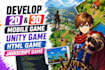 develop 2d 3d mobile game unity game, html game javascript game