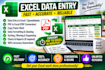 excel data entry, formatting and spreadsheet management
