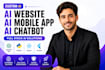 do ai website development, ai mobile app, ai chatbot as full stack web developer