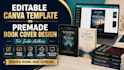 design editable canva template for indie authors, premade book cover design