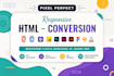 convert PSD to HTML, xd to html, figma to HTML, pdf to HTML