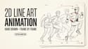 create 2d line art hand drawn frame by frame animation