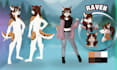 draw a detailed furry fursona reference sheet, anthro ref sheet art