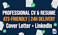 write ats optimized CV resume and cover letter for job seekers