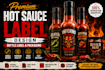 design premium hot sauce label, bottle label and packaging