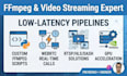 develop ffmpeg scripts, rtc, and video streaming solutions