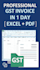 create professional invoice, gst billing and excel dashboard