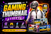 design high CTR gaming youtube thumbnails for pubg
