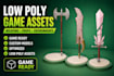 create low poly 3d game props, weapons and asset packs