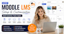 install moodle lms with custom themes, courses, quizzes, users, elearning setup