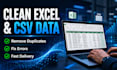 clean large excel and CSV files fast