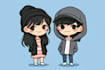 draw cute self portrait, couple, or idol
