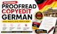 proofread copyedit german book, website, blog, edit and rewrite germany ebook