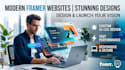 create modern framer website design, framer landing page, framer developer
