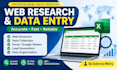 web research, data collection and data entry