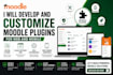 develop, customize moodle plugins for web and mobile
