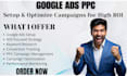 manage google ads setup ppc camapign lead generation conversion tracking