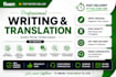 do professional writing services and translation to english