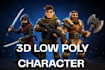 create game ready 3d low poly character with rigging and animation in blender