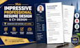 make impressive professional resume design and cv design