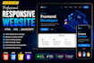 create a responsive HTML CSS javascript portfolio website