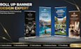 retractable banner design, pull up banner, roll up banner, signage design
